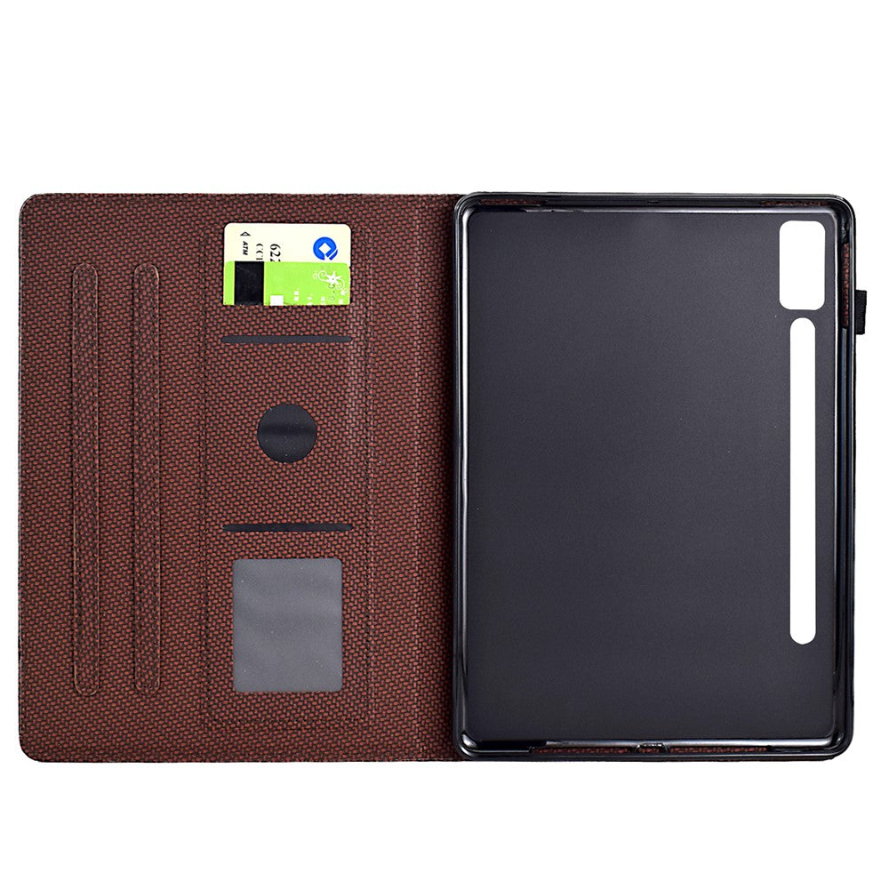 For Lenovo Tab P12 Leather Case Carbon Fiber Texture Tablet Cover Stand View