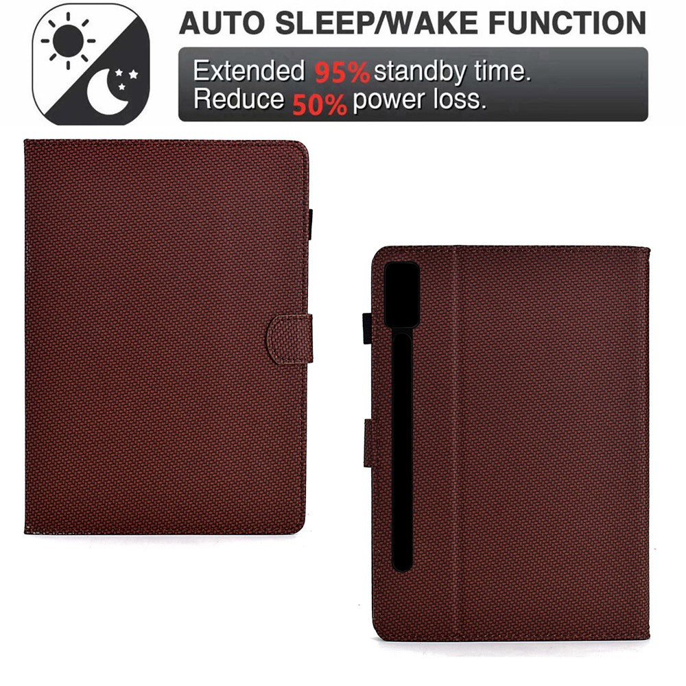 For Lenovo Tab P12 Leather Case Carbon Fiber Texture Tablet Cover Stand View
