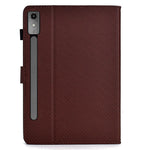 For Lenovo Tab P12 Leather Case Carbon Fiber Texture Tablet Cover Stand View