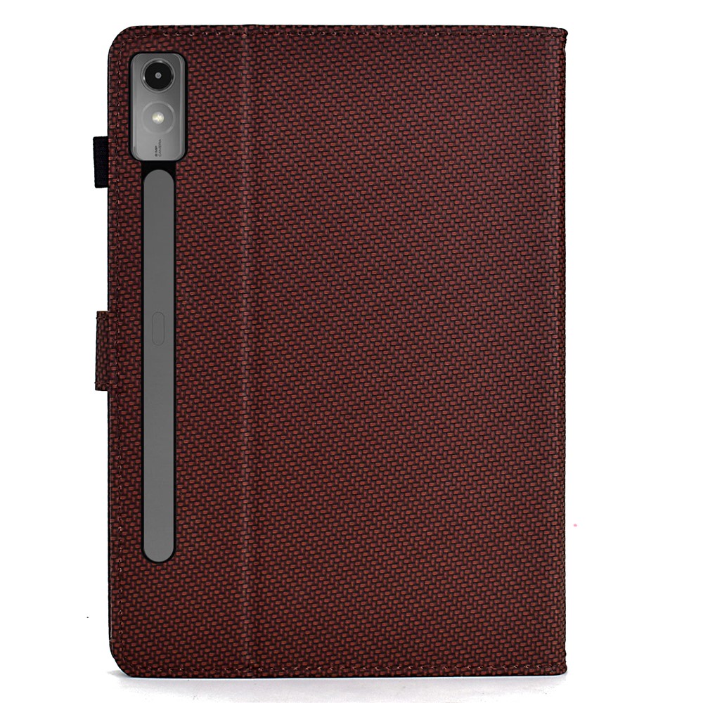 For Lenovo Tab P12 Leather Case Carbon Fiber Texture Tablet Cover Stand View
