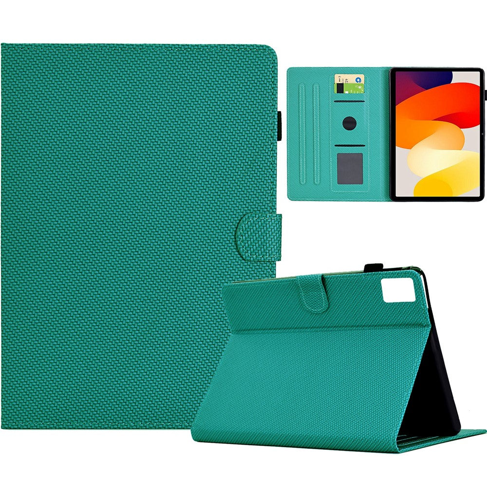 For Xiaomi Redmi Pad SE Case Carbon Fiber Texture PU Leather Cover Stand View