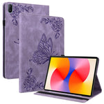 For Huawei MatePad SE 11 Case Imprinted Butterfly Flower PU Leather Flip Card Slots Tablet Cover