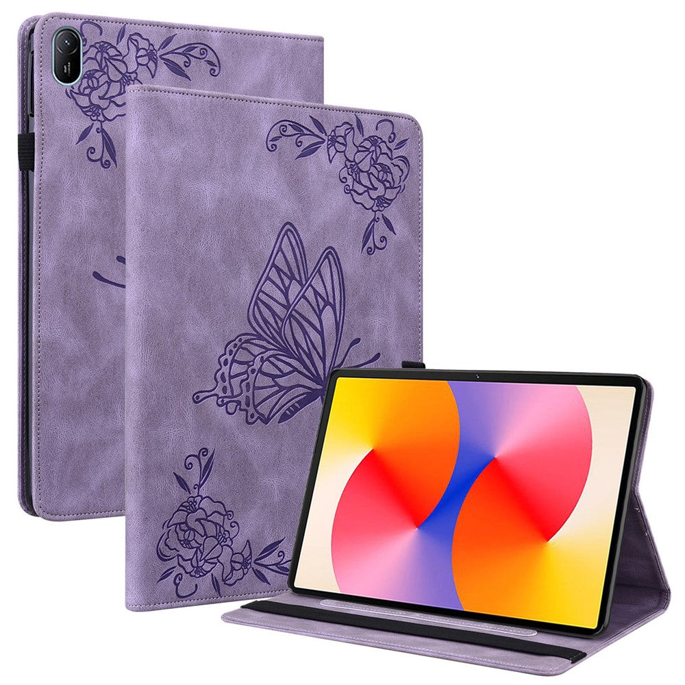 For Huawei MatePad SE 11 Case Imprinted Butterfly Flower PU Leather Flip Card Slots Tablet Cover