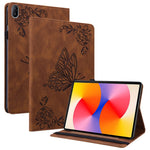 For Huawei MatePad SE 11 Case Imprinted Butterfly Flower PU Leather Flip Card Slots Tablet Cover