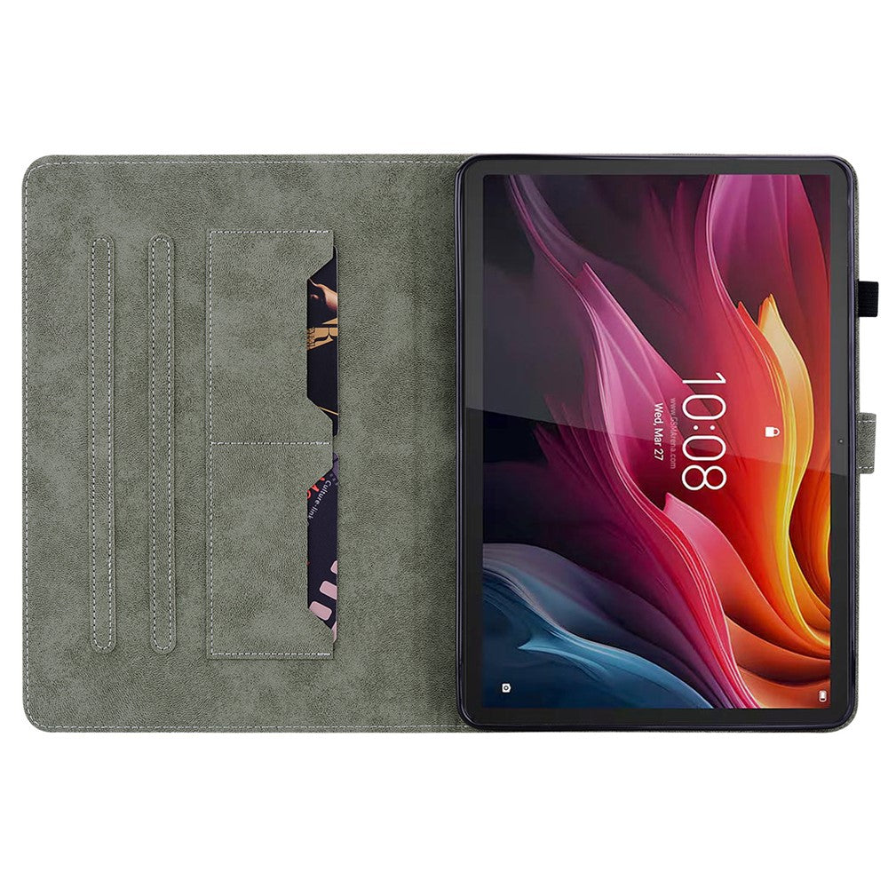 For Lenovo Tab K11 Plus Cases Anti-Slip Tiger Imprint PU Leather Tablet Cover