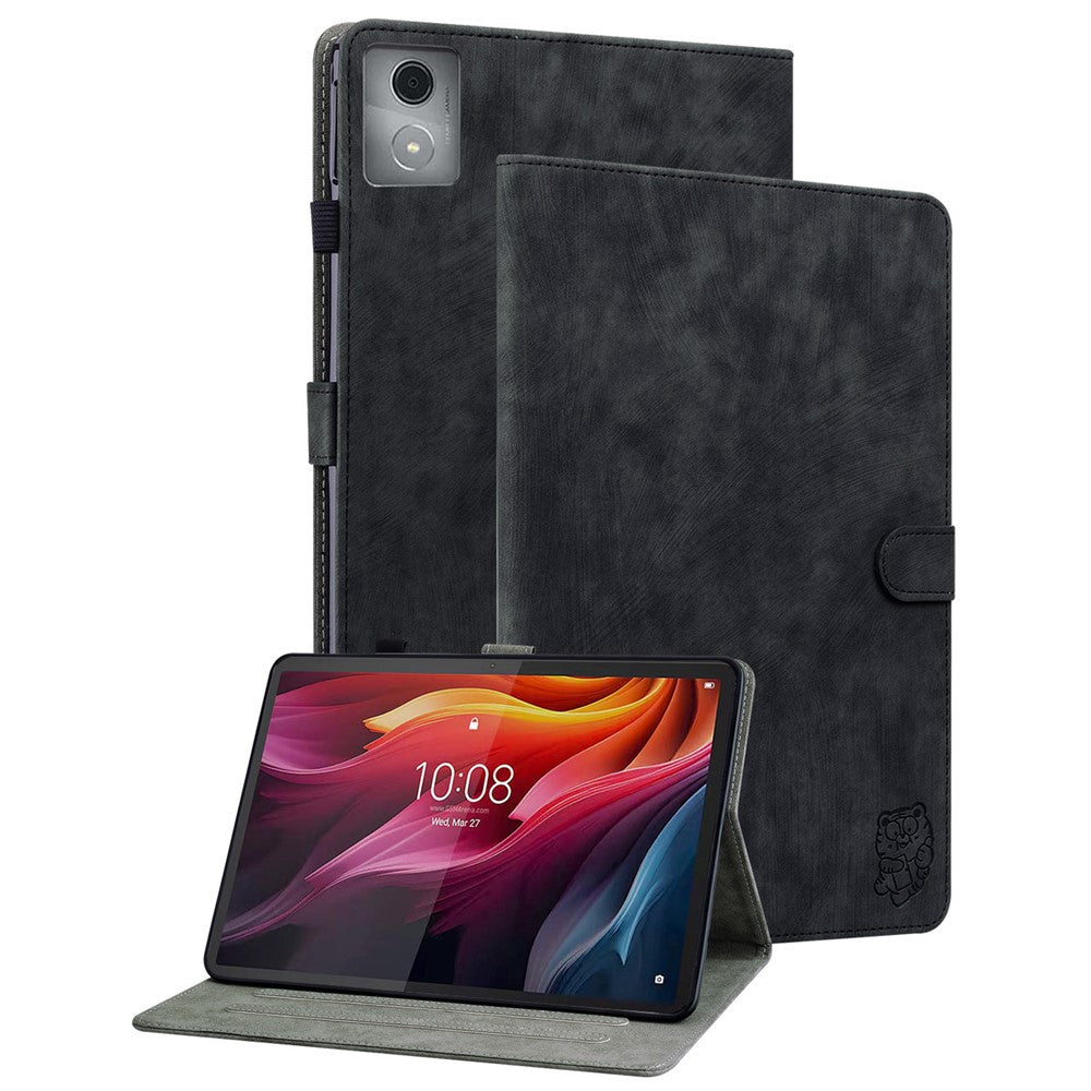 For Lenovo Tab K11 Plus Cases Anti-Slip Tiger Imprint PU Leather Tablet Cover