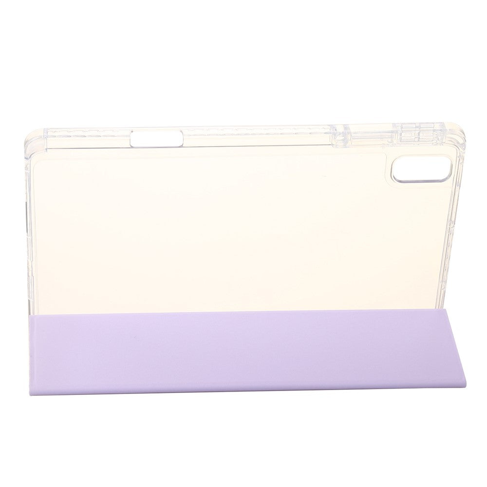 For Huawei MatePad SE 11 Case Tri-Fold Stand Leather+TPU+Acrylic Clear Back Tablet Cover