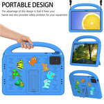 For Lenovo Tab M11 Kickstand Case Cartoon Design Anti-Drop EVA+PC Tablet Cover with Strap for Kids