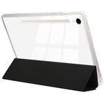 For Samsung Galaxy Tab S9 / S10 Lite / S10 FE / S9 FE Case Tri-Fold Stand Smart Auto / Wake Leather Tablet Cover Carbon Fiber Texture