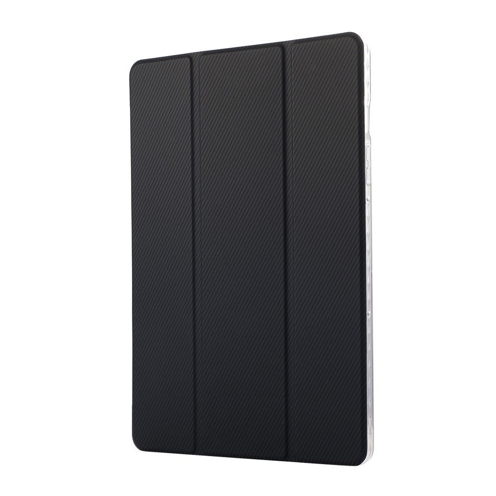 For Samsung Galaxy Tab S9 / S10 Lite / S10 FE / S9 FE Case Tri-Fold Stand Smart Auto / Wake Leather Tablet Cover Carbon Fiber Texture