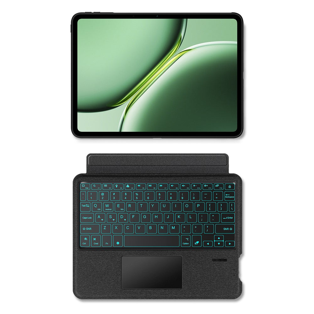 For OnePlus Pad Pro Leather Case + Bluetooth-compatible Keyboard with Backlight Trackpad
