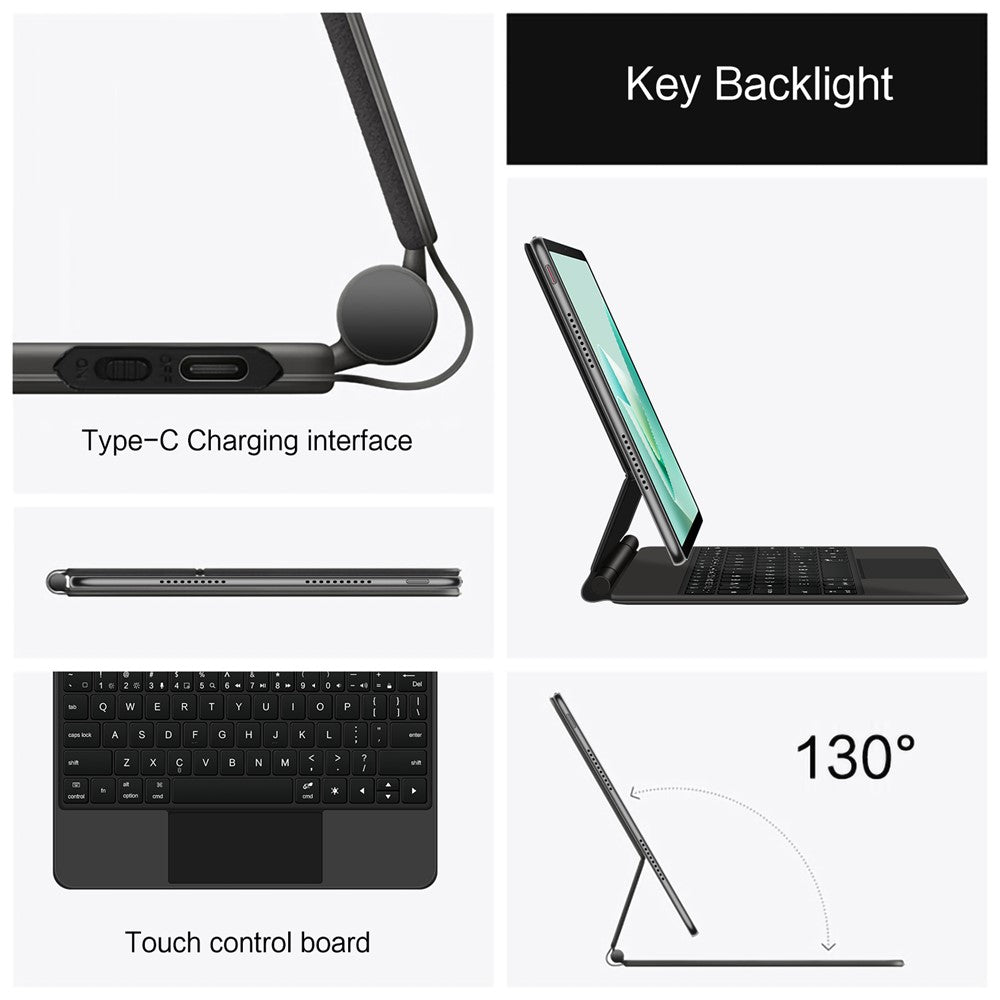 For Huawei MatePad 11.5 S (2026) / (2025) / (2024) Magnetic Floating Bluetooth-compatible Keyboard + Leather Tablet Case (English)