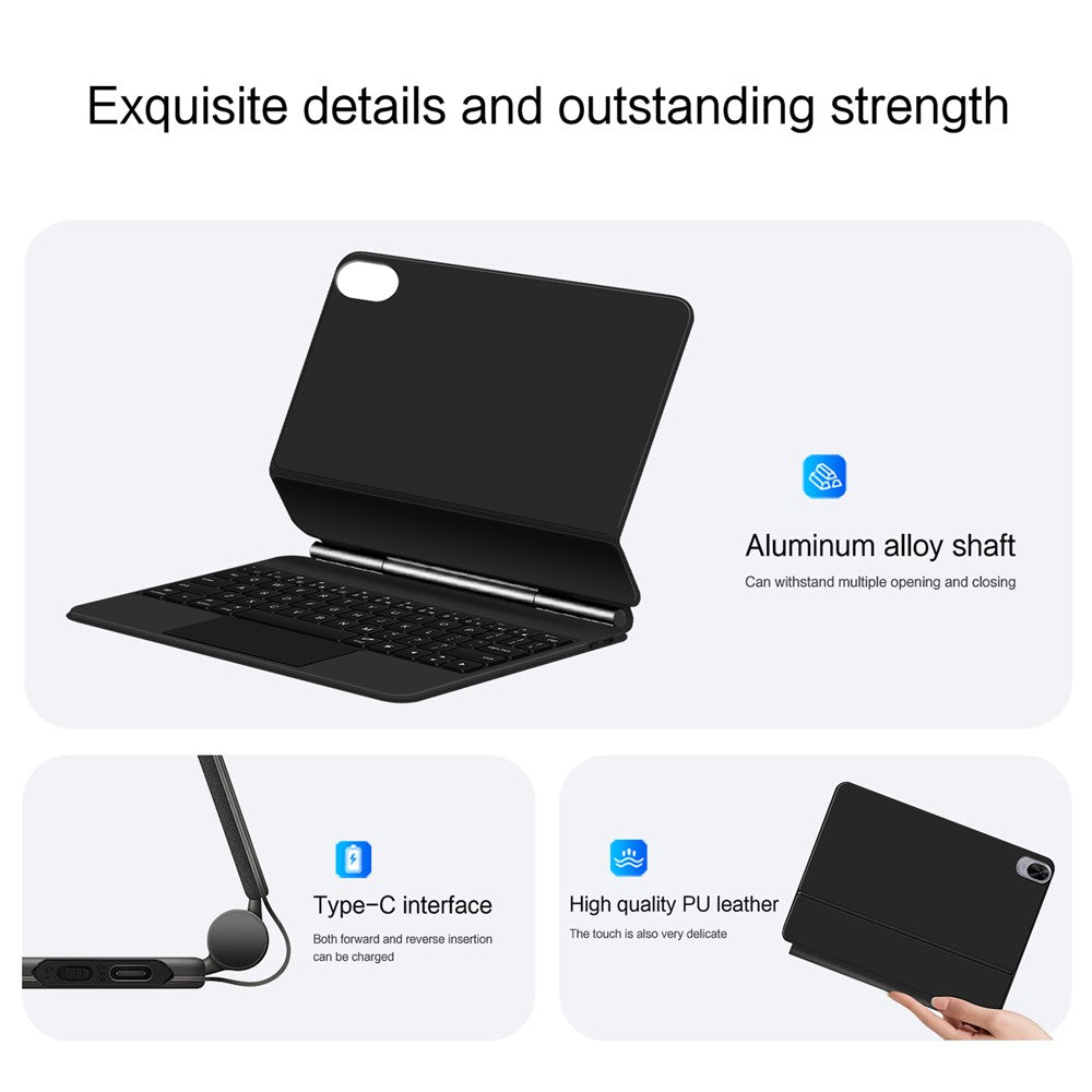For Huawei MatePad 11.5 S (2026) / (2025) / (2024) Magnetic Floating Bluetooth-compatible Keyboard + Leather Tablet Case (English)