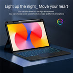For Huawei MatePad SE 11 Leather Case + Bluetooth-compatible Keyboard with Backlight Trackpad
