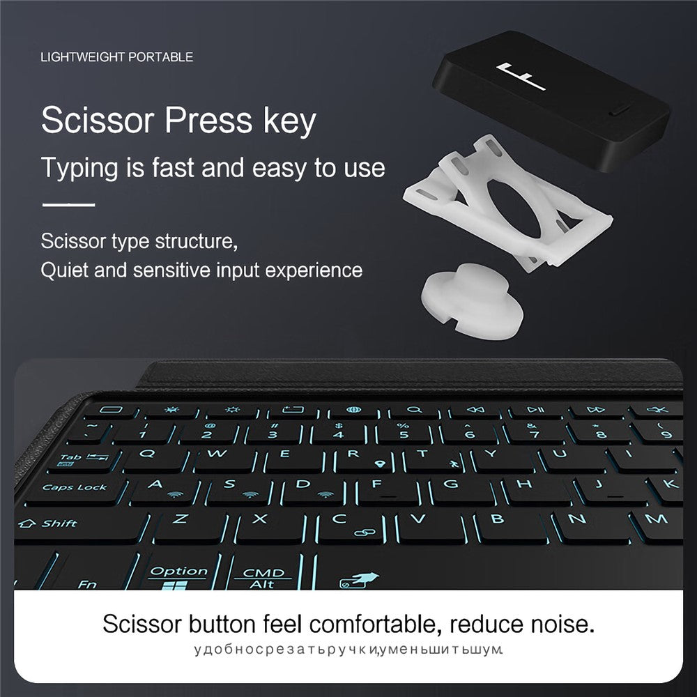 For Huawei MatePad SE 11 Leather Case + Bluetooth-compatible Keyboard with Backlight Trackpad