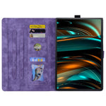 For Lenovo Xiaoxin Pad Pro 12.7 inch Case Card Slots Leather Tablet Stand Folio Cover Flower Cat
