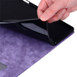 For Lenovo Xiaoxin Pad Pro 12.7 inch Case Card Slots Leather Tablet Stand Folio Cover Flower Cat