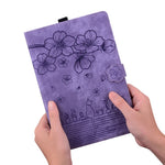 For Lenovo Xiaoxin Pad Pro 12.7 inch Case Card Slots Leather Tablet Stand Folio Cover Flower Cat