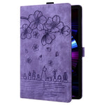 For Lenovo Xiaoxin Pad Pro 12.7 inch Case Card Slots Leather Tablet Stand Folio Cover Flower Cat