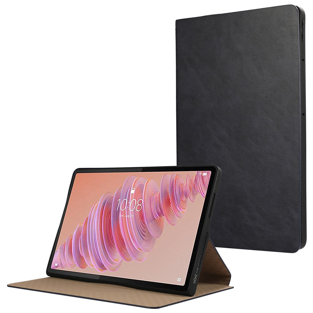 Lenovo Tab Plus stativfodral reptåligt PU-läder surfplatta med fällbart lock