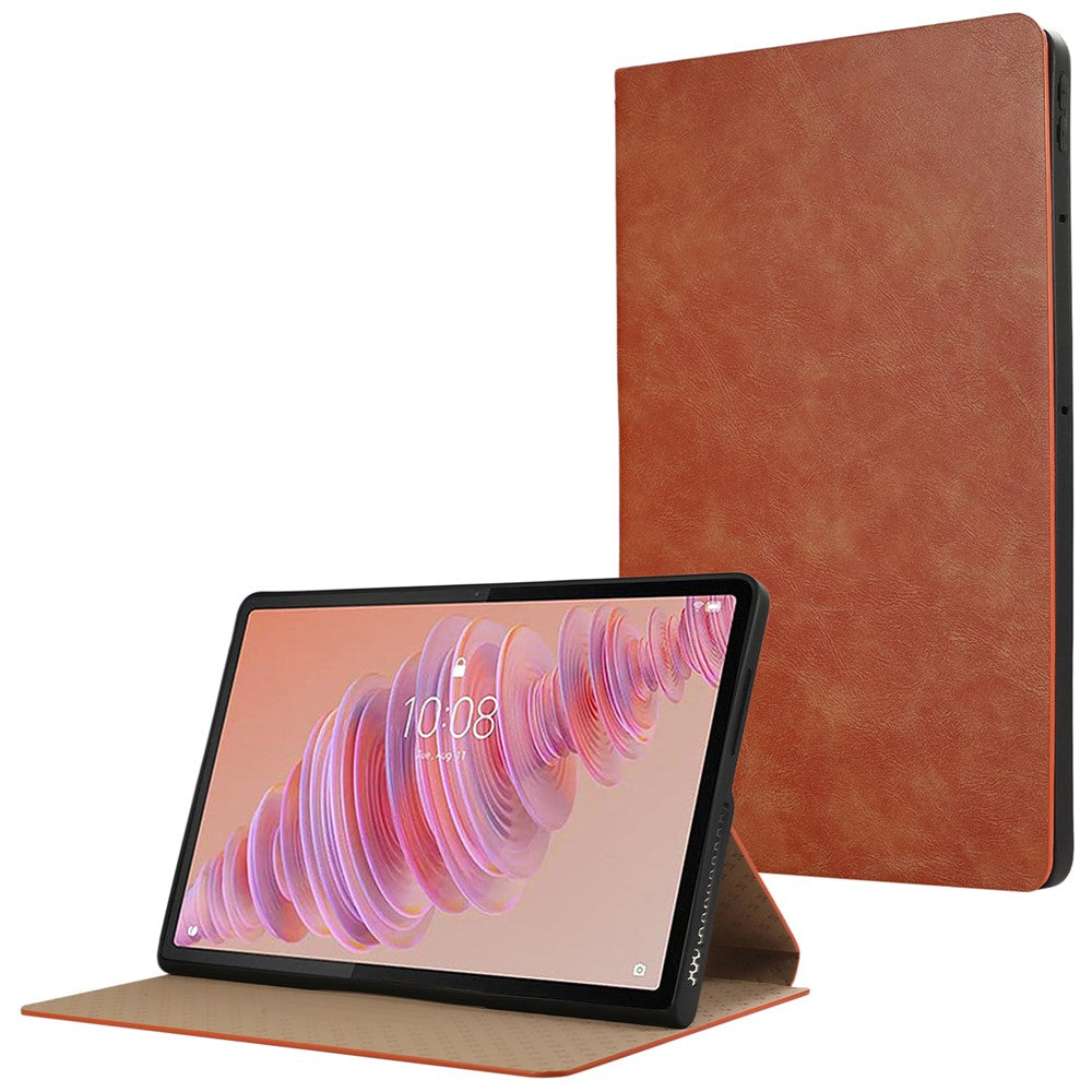 Lenovo Tab Plus stativfodral reptåligt PU-läder surfplatta med fällbart lock
