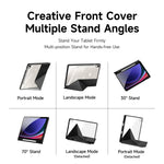 DUX DUCIS Magi-serien för Samsung Galaxy Tab S10 Lite / S10 FE / Tab S9 / S9 FE-skal Origami-stativ i läder + PC + TPU genomskinligt bakstycke