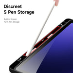 DUX DUCIS Magi-serien för Samsung Galaxy Tab S10 Lite / S10 FE / Tab S9 / S9 FE-skal Origami-stativ i läder + PC + TPU genomskinligt bakstycke