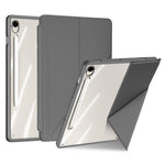 DUX DUCIS Magi-serien för Samsung Galaxy Tab S10 Lite / S10 FE / Tab S9 / S9 FE-skal Origami-stativ i läder + PC + TPU genomskinligt bakstycke