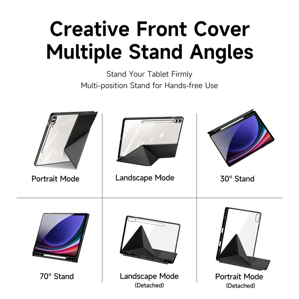DUX DUCIS Magi Series for Samsung Galaxy Tab S9+ / S9 FE+ Leather Case Origami Stand Auto Wake / Sleep Cover