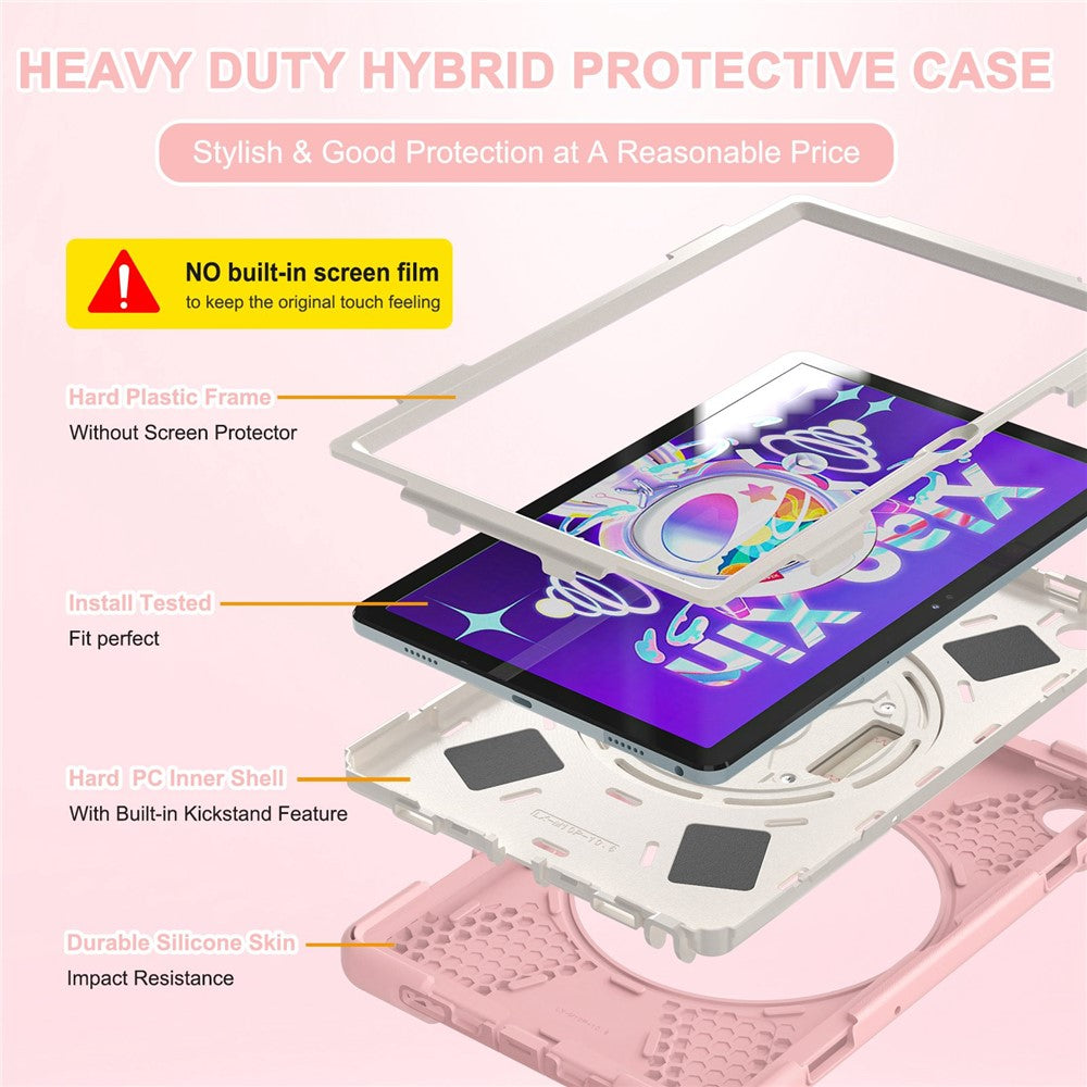 Lenovo Tab M10 Plus (3:e generationen) / Xiaoxin Pad 2022 10,6 tum TB-125F / 128F 360 graders rotation Handrem Surfplattafodral Fallskyddande PC + Silikonstöd