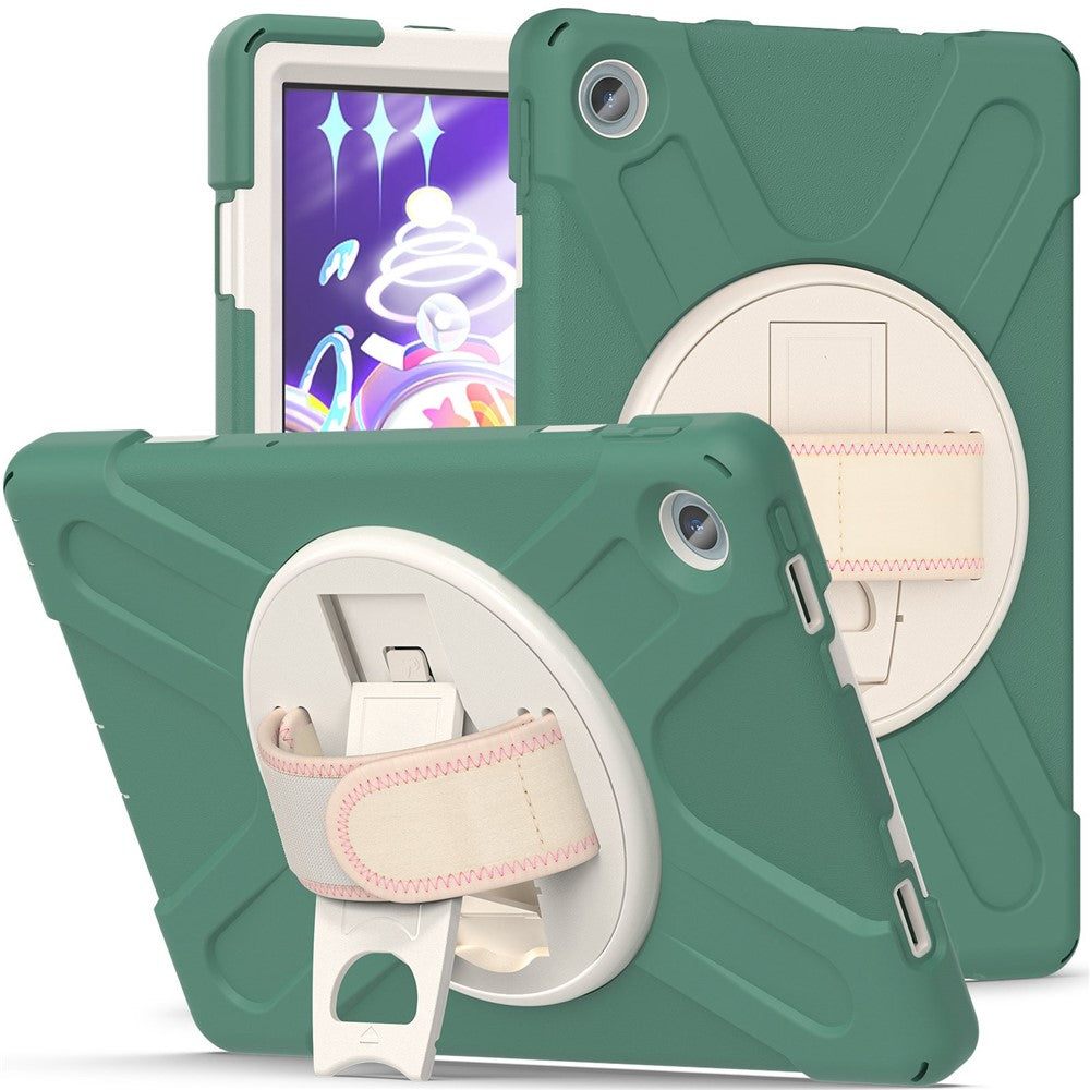 Lenovo Tab M10 Plus (3:e generationen) / Xiaoxin Pad 2022 10,6 tum TB-125F / 128F 360 graders rotation Handrem Surfplattafodral Fallskyddande PC + Silikonstöd