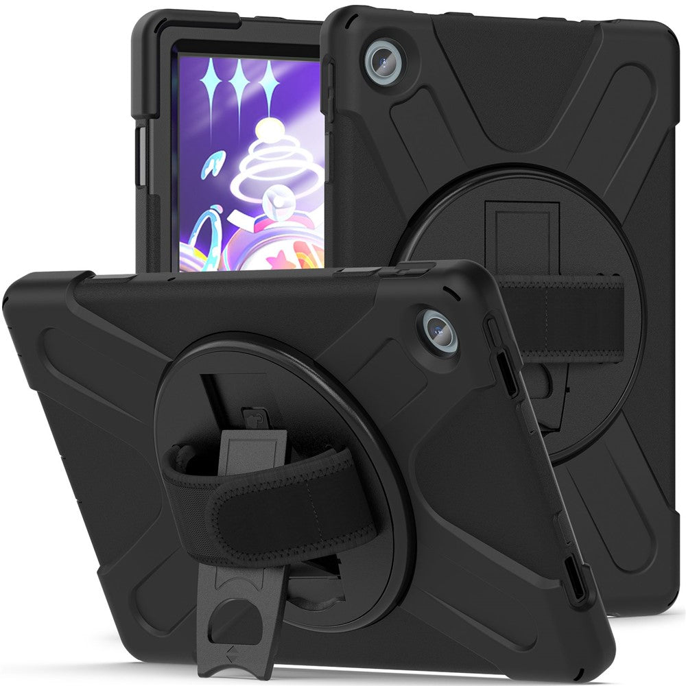 Lenovo Tab M10 Plus (3:e generationen) / Xiaoxin Pad 2022 10,6 tum TB-125F / 128F 360 graders rotation Handrem Surfplattafodral Fallskyddande PC + Silikonstöd