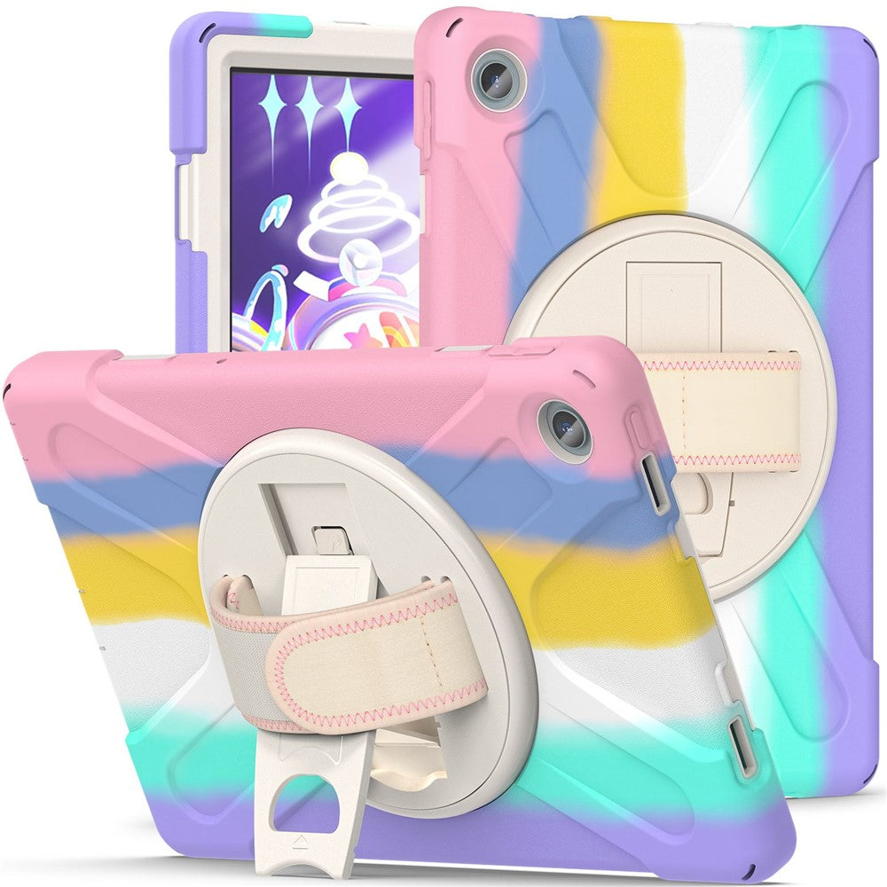 Lenovo Tab M10 Plus (3:e generationen) / Xiaoxin Pad 2022 10,6 tum TB-125F / 128F 360 graders rotation Handrem Surfplattafodral Fallskyddande PC + Silikonstöd
