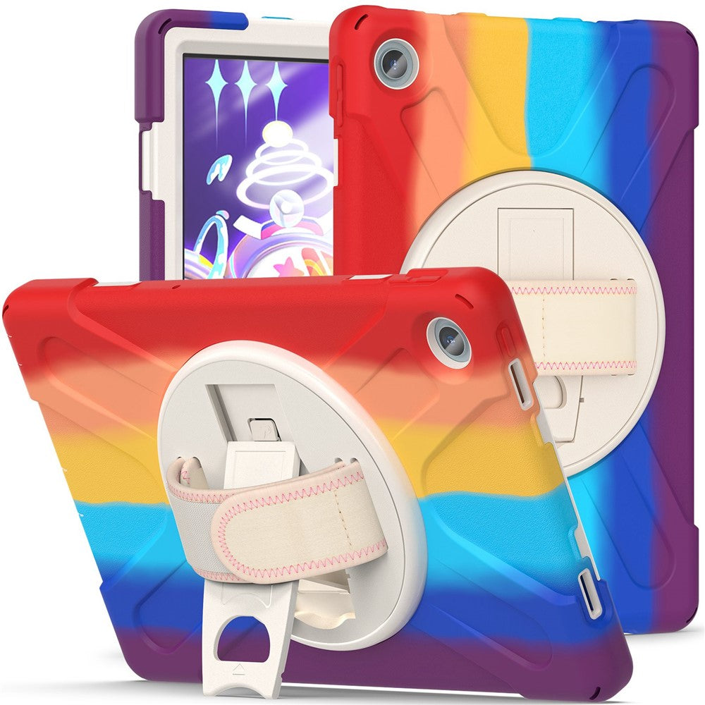 Lenovo Tab M10 Plus (3:e generationen) / Xiaoxin Pad 2022 10,6 tum TB-125F / 128F 360 graders rotation Handrem Surfplattafodral Fallskyddande PC + Silikonstöd
