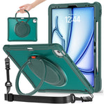 For iPad Air 13 (2026) / (2025) / (2024) / Pro 12.9 (2022) / (2021) / (2020) / (2018) Case Rotary Kickstand Cover with Shoulder Strap