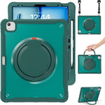 For iPad Air 13 (2026) / (2025) / (2024) / Pro 12.9 (2022) / (2021) / (2020) / (2018) Case Rotary Kickstand Cover with Shoulder Strap