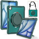 For iPad Air 13 (2026) / (2025) / (2024) / Pro 12.9 (2022) / (2021) / (2020) / (2018) Case Rotary Kickstand Cover with Shoulder Strap