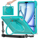 For iPad Air 13 (2026) / (2025) / (2024) / Pro 12.9 (2022) / (2021) / (2020) / (2018) Case Rotary Kickstand Cover with Shoulder Strap