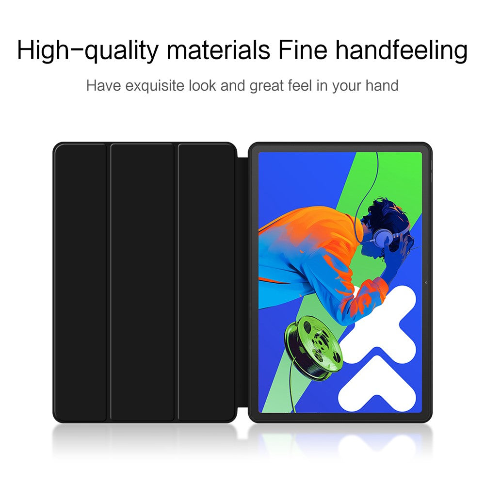 For Lenovo Xiaoxin Pad Pro 12.7 inch Case PU Leather TPU Back Trifold Stand Tablet Cover
