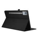 For Lenovo Xiaoxin Pad Pro 12.7 inch Leather Case Card Holder Cloth Texture Tablet Stand Cover