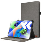 For Lenovo Xiaoxin Pad Pro 12.7 inch Leather Case Card Holder Cloth Texture Tablet Stand Cover