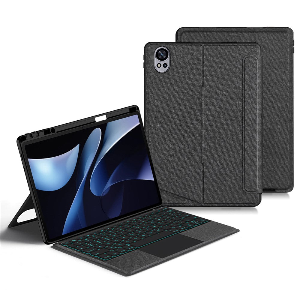 For Huawei MatePad Air (2024) Leather Case + Bluetooth-compatible Keyboard with Backlight Trackpad
