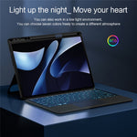 For Huawei MatePad Air (2024) Leather Case + Bluetooth-compatible Keyboard with Backlight Trackpad
