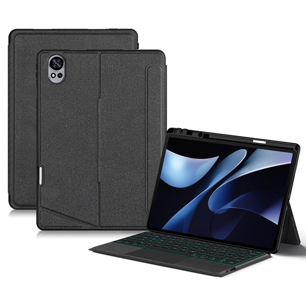 For Huawei MatePad Air (2024) Leather Case + Bluetooth-compatible Keyboard with Backlight Trackpad