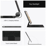 For Huawei MatePad Pro 12.2 (2024) Magnetic Floating Bluetooth-compatible Keyboard + Leather Tablet Case