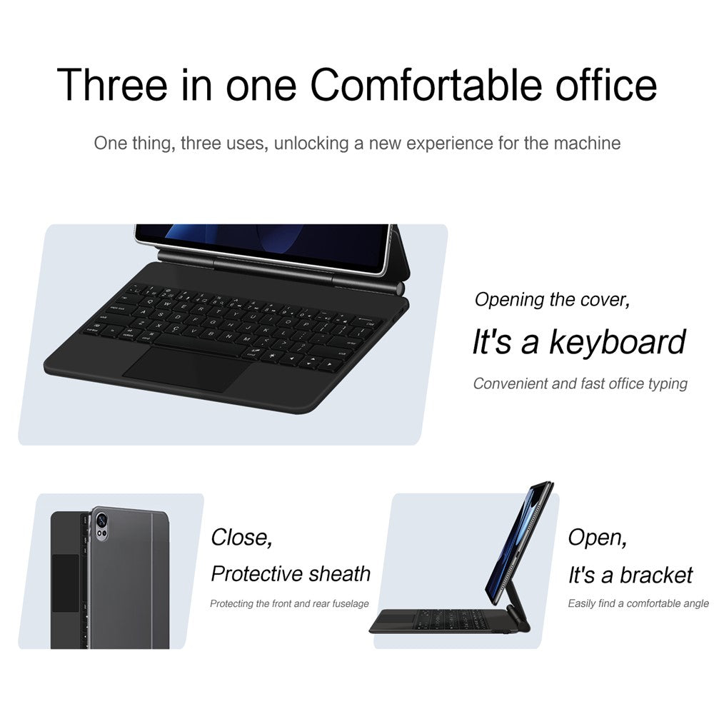For Huawei MatePad Air (2024) Magnetic Floating Bluetooth-compatible Keyboard + Leather Tablet Case
