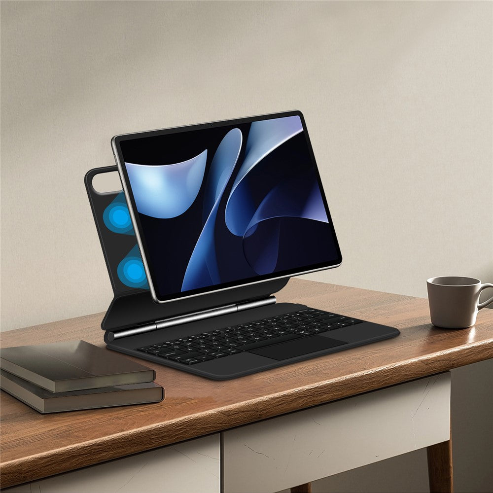 For Huawei MatePad Air (2024) Magnetic Floating Bluetooth-compatible Keyboard + Leather Tablet Case