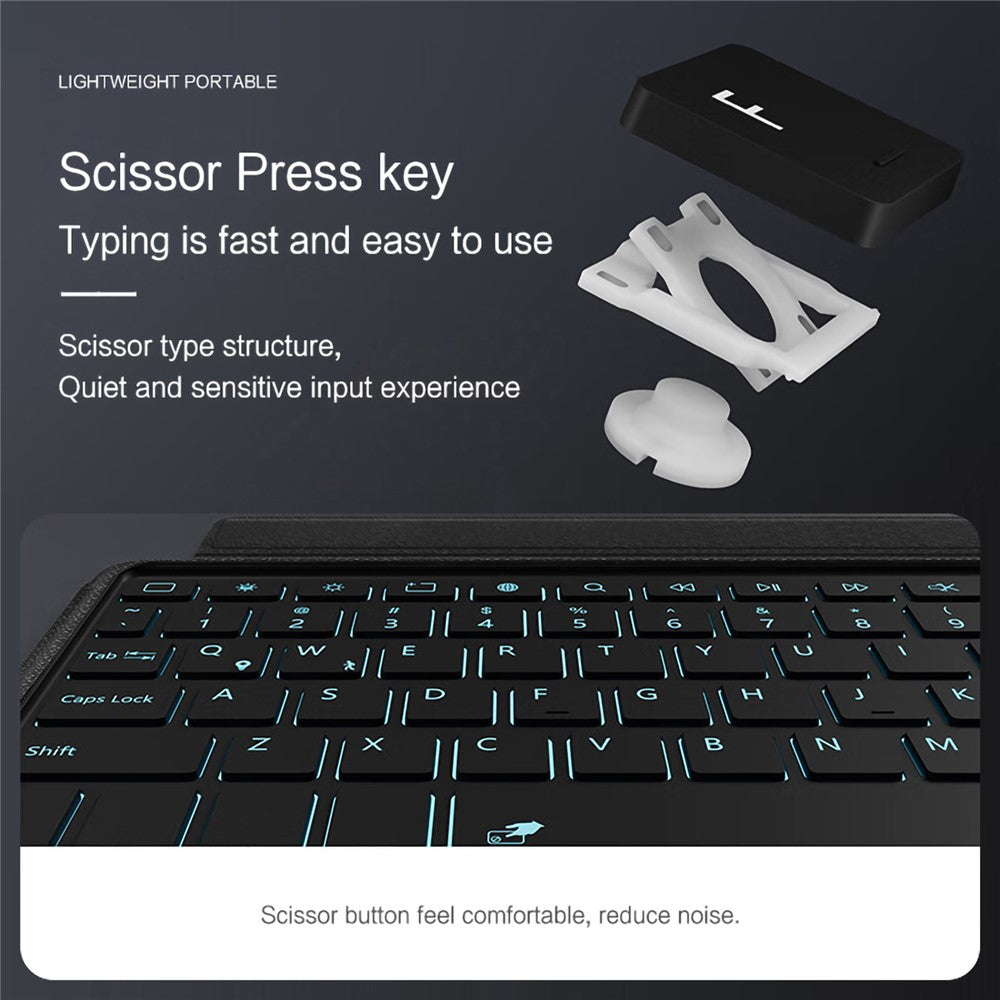 For vivo Pad3 Leather Case + Bluetooth-compatible Keyboard with Backlight Trackpad