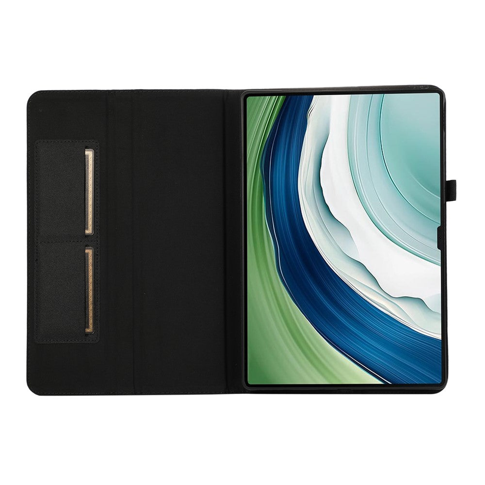 For Huawei MatePad Pro 12.2 (2024) Leather Case Card Holder Cloth Texture Tablet Stand Cover