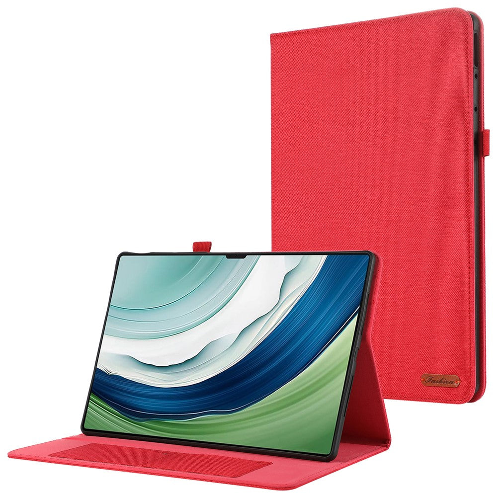 For Huawei MatePad Pro 12.2 (2024) Leather Case Card Holder Cloth Texture Tablet Stand Cover